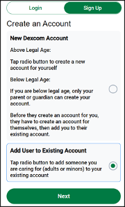 Create dependent account step 2
