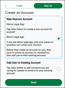 Create account step 2