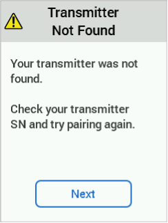 Transmitter not found alert in receiver