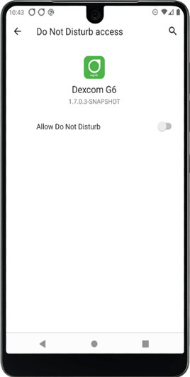 Android do not disturb access for Dexcom G6