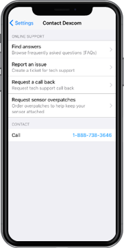 G6 widget contact menu